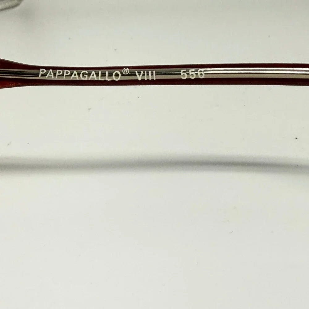Pappagallo VIII 556 Vintage Round Eyeglasses Frames Burgundy Clear France 54-18